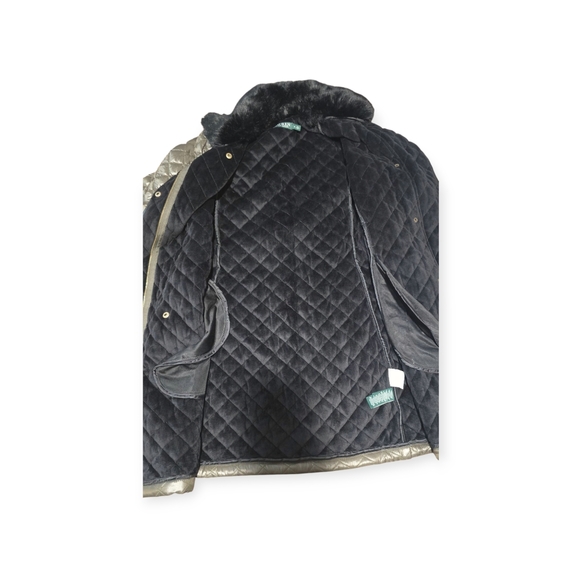 Lauren Ralph Lauren Quilted Puffer Coat In Hunter Green - Picture 6 of 7